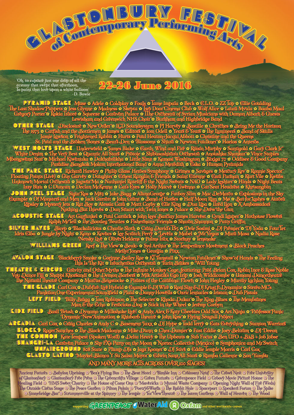 Glastonbury-Festival 2016 - Line-Up-Poster