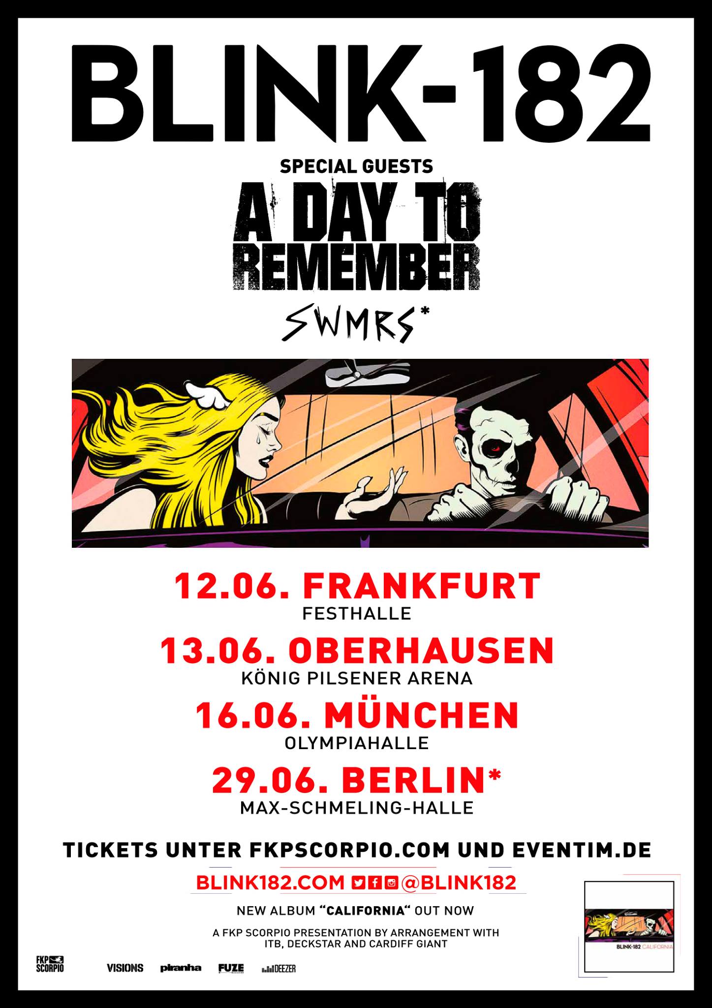 blink 182 tour support