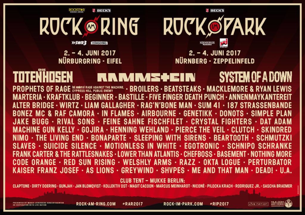 Rock am Ring / Rock im Park 2017 Lineup