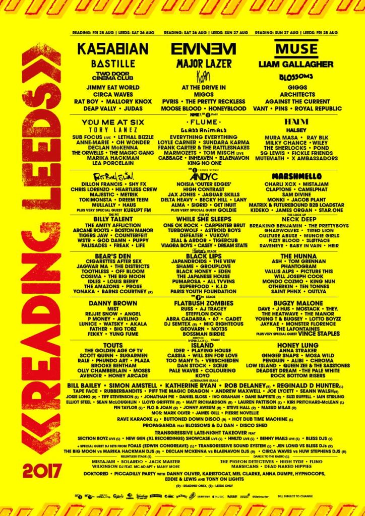 Reading & Leeds Festival 2017 Lineup