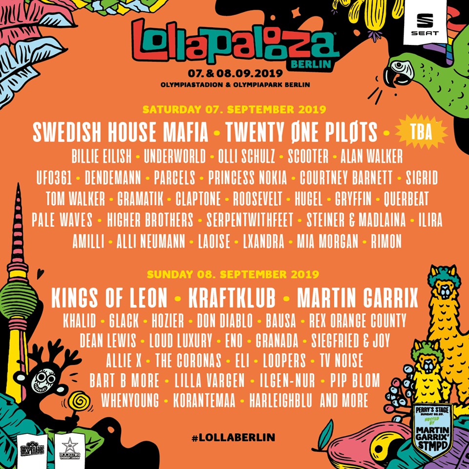 Lollapalooza Berlin 2019 - Lineup nach Tagen