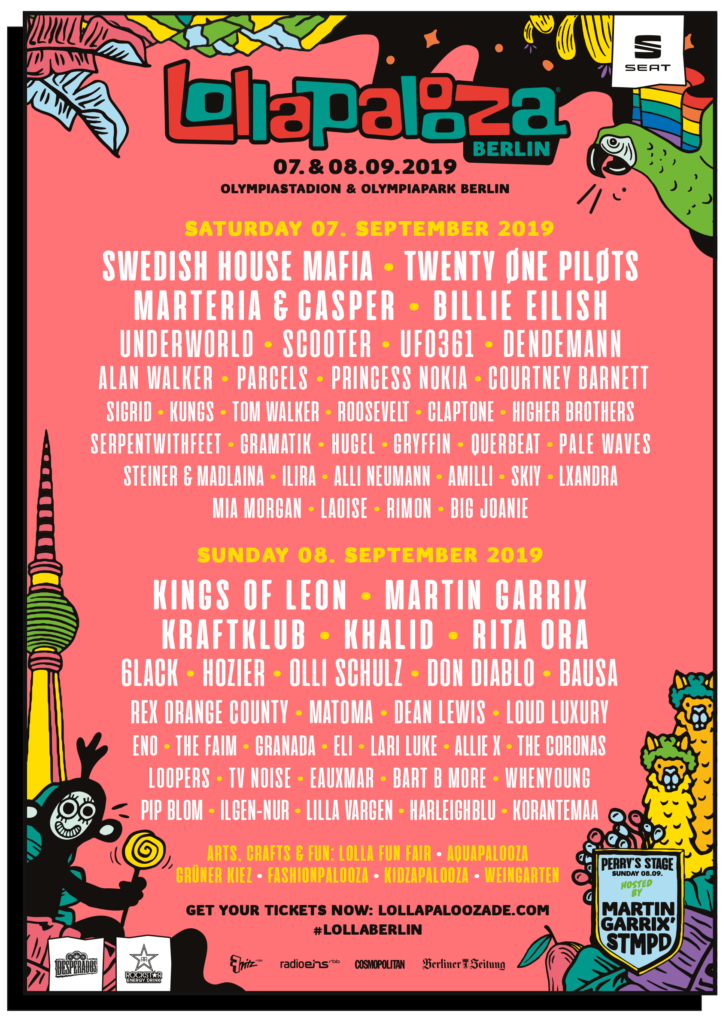 Lollapalooza Berlin 2019 - Lineup nach Tagen