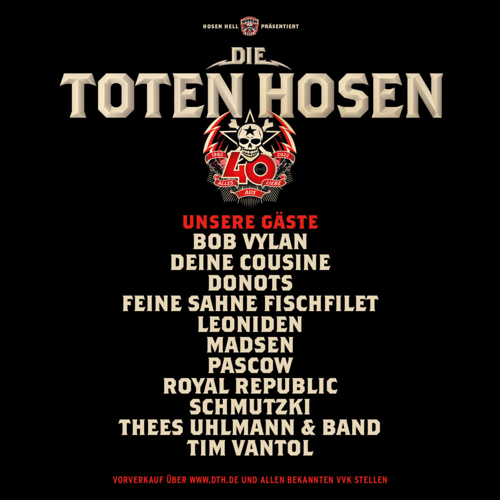 Die Toten Hosen - Live 2022 - Support-Acts