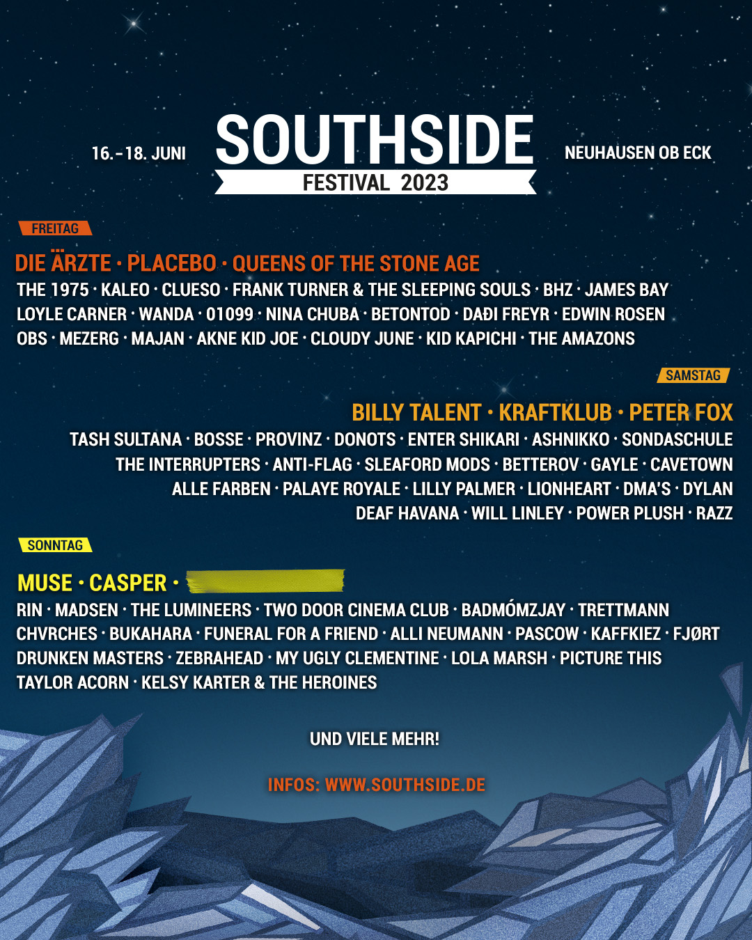 Southside Festival 2023 - Lineup-Poster